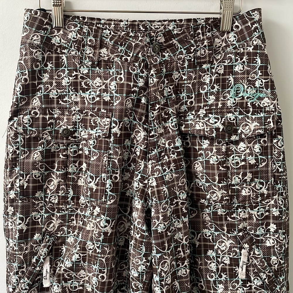ORAGE WOMENS GIRLS SNOWBOARDING SKI PANTS W/ADJUST BAND brown aqua SZ 16 (XS/S) - Picture 2 of 16